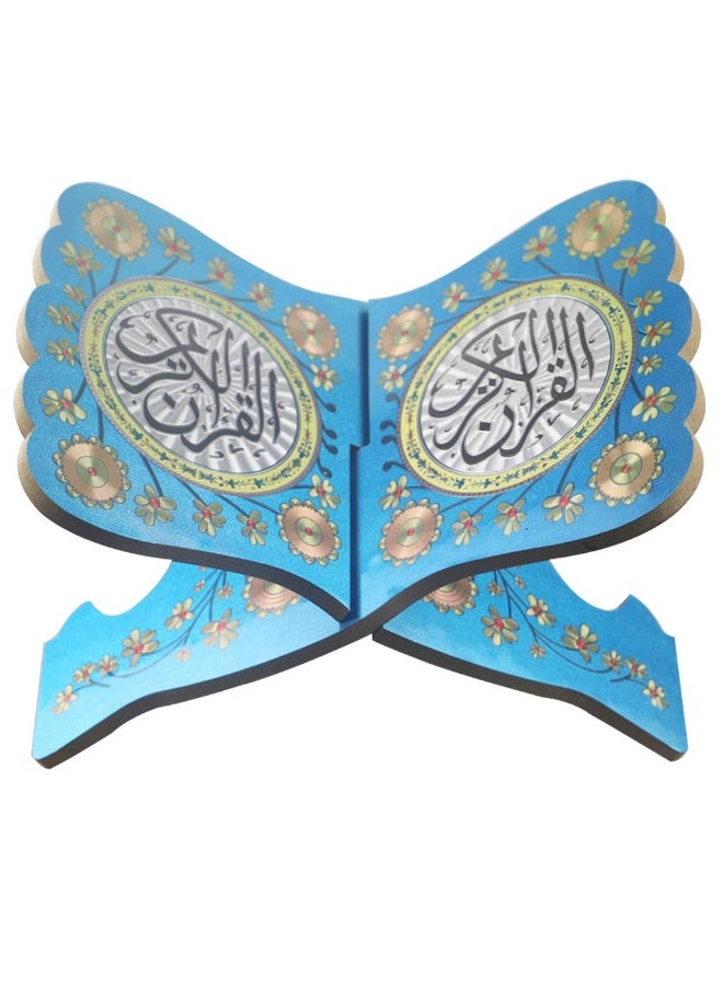 حامل قرآن خشبي باللون الأزرق - Image 1