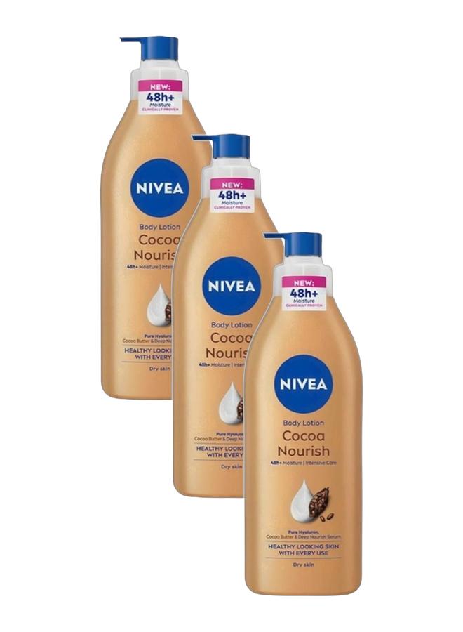 Nivea Body Lotion Cocoa Nourish 48+ Moisture 400ml Bundle 3 pieces - Image 1