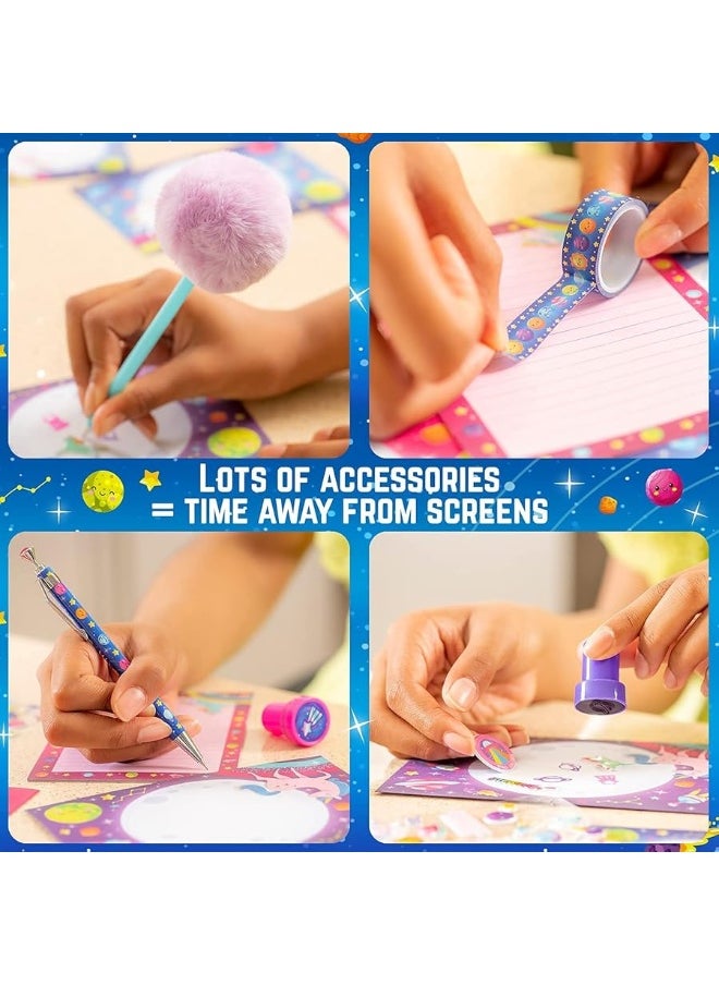 GirlZone GirlZone Unicorn Cosmic Galaxy Writing Set for Girls, 45-Piece Letter Writing Kit for Creative Girls, Magical Unicorn Gift for 10 Year Old Girl  - Image 5