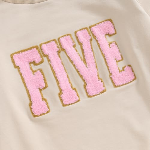Lamuusaa Toddler Baby Girl Boy Birthday Outfit One/Two/Three/Four/Five/Six Embroidery Sweatshirt Shirts Birthday Gift - Image 4
