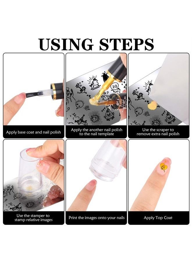 6 Pieces Thanksgiving Stamping Plates Fall Nail Stamping Plates Nail Stamper Templates Nail Design Stamps Stencils for Nail Design Decoration