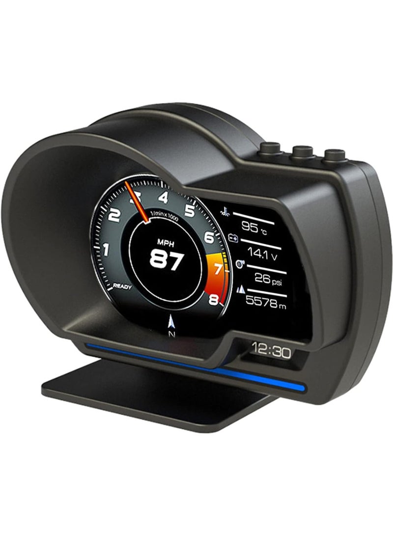 Generic Eacam Car HUD Display, OBD+G-P-S Smart Gauge, Speedometer Diagnostic Fault Code Elimination Safe Driving Computer Overspeed Fault Alarm, Works Great for Most Cars  - Image 1
