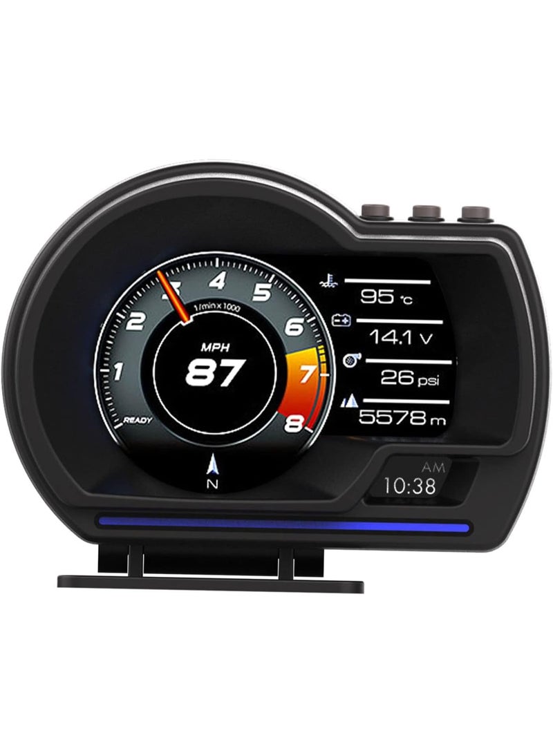 Generic Eacam Car HUD Display, OBD+G-P-S Smart Gauge, Speedometer Diagnostic Fault Code Elimination Safe Driving Computer Overspeed Fault Alarm, Works Great for Most Cars  - Image 2