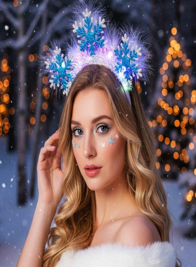 كاكور طوق رأس مضيء على شكل ندفة ثلجية من CAKURE، طوق رأس لعيد الميلاد، زينة شعر لعيد الميلاد للنساء والفتيات - Image 3
