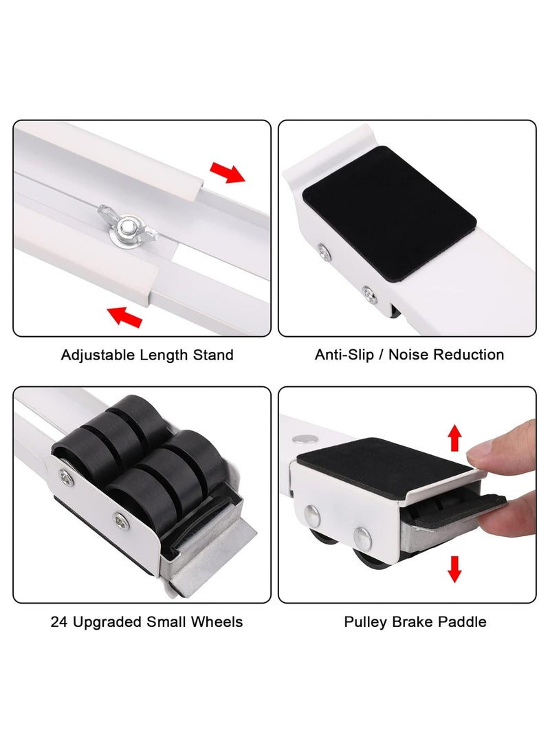 DubaiGallery 2Pcs Extendable Appliance Furniture Dolly Mobile Roller, Heavy Duty Adjustable Washing Machine Mobile Stand Base, Metal Movable Bracket for Refrigerator Washing Machine Dryers Diswashers Base - Image 3