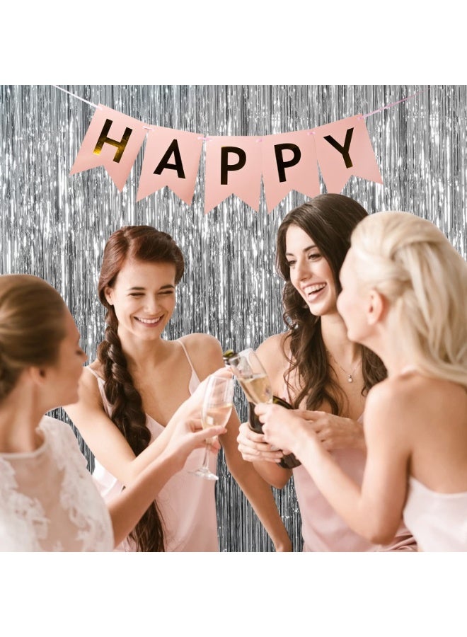 Mordely Metallic Foil Fringe Curtain, Shiny Tinsel Backdrop with Adhesive Strip, 3.3 x 6.5 FT for Birthday, Wedding & Graduation - Image 3