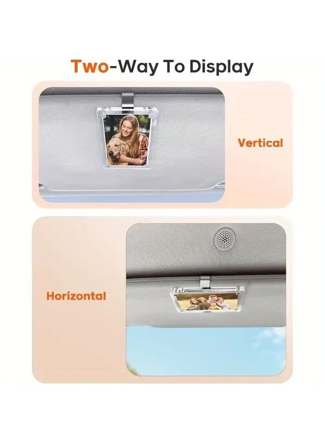 2pcs Car Picture Holder for Visor 2.36x3.54inch Acrylic Magnetic Photo Frame - Image 4