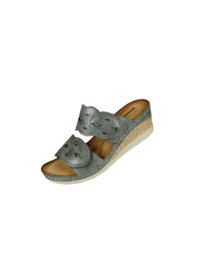 ROMIKA 117-350 Romika Ladies Wedge Heel Sandals604 Asphalt - Image 3