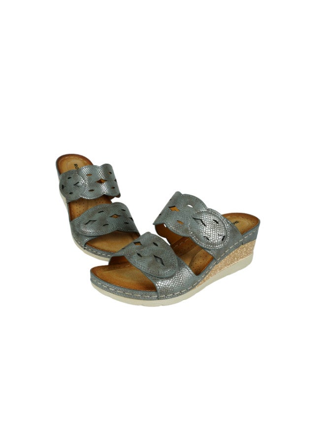 ROMIKA 117-350 Romika Ladies Wedge Heel Sandals604 Asphalt - Image 2