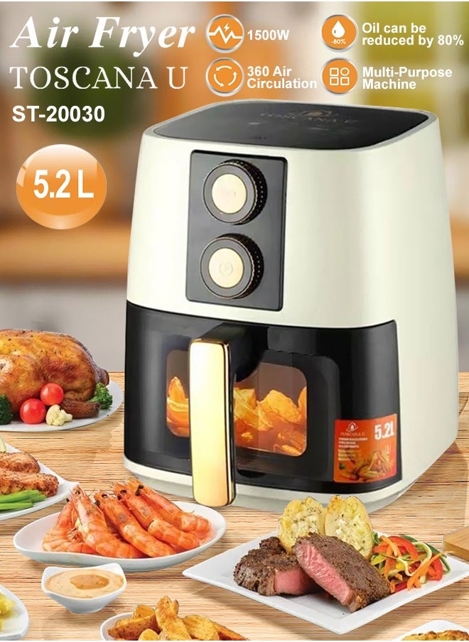 5.2L 1500W Air Fryer with Temperature Control 