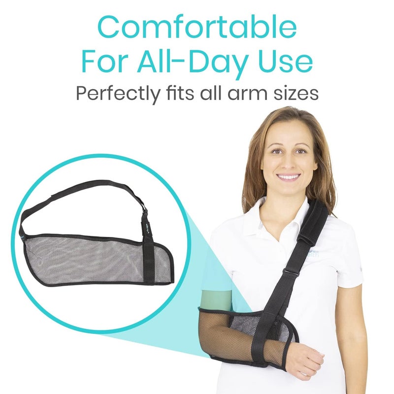 Vive Arm Sling for Shoulder Injury  Surgery Recovery  Waterproof Mesh Shower Sling Immobilizer for Rotator Cuff Support  Right Left Arm for Men  Women  Stabilize Elbow Wrist Thumb Dislocation - Image 5