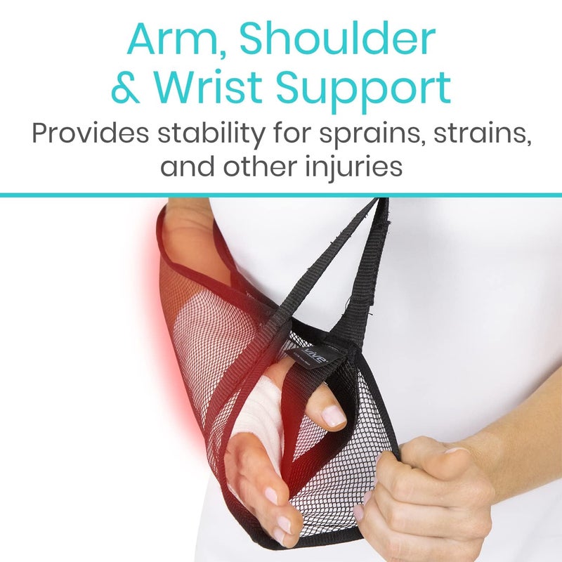 Vive Arm Sling for Shoulder Injury  Surgery Recovery  Waterproof Mesh Shower Sling Immobilizer for Rotator Cuff Support  Right Left Arm for Men  Women  Stabilize Elbow Wrist Thumb Dislocation - Image 3
