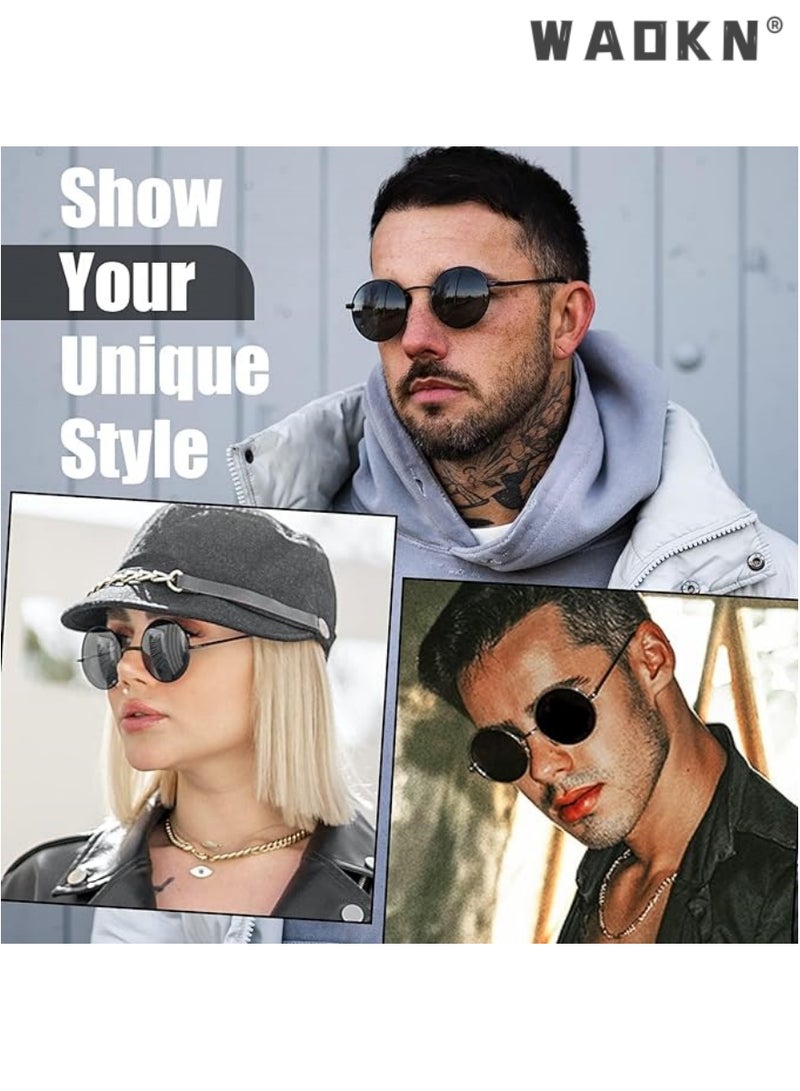 WAOKN Hippie Round Polarized Sunglasses for Women Men, Small Circle Sun Glasses Classic Vintage Retro Shades Metal Frame UV400 Protection，Driving, Fishing, Traveling,Outdoor Travel Driving Daily Use Etc - Image 5