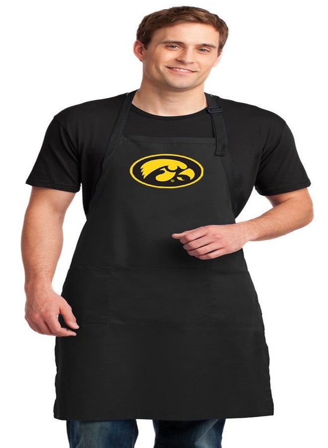 Broad Bay University of Iowa Apron LARGE SIZE Iowa Hawkeyes Logo Gift For Men or Women Man Him Her - Image 1