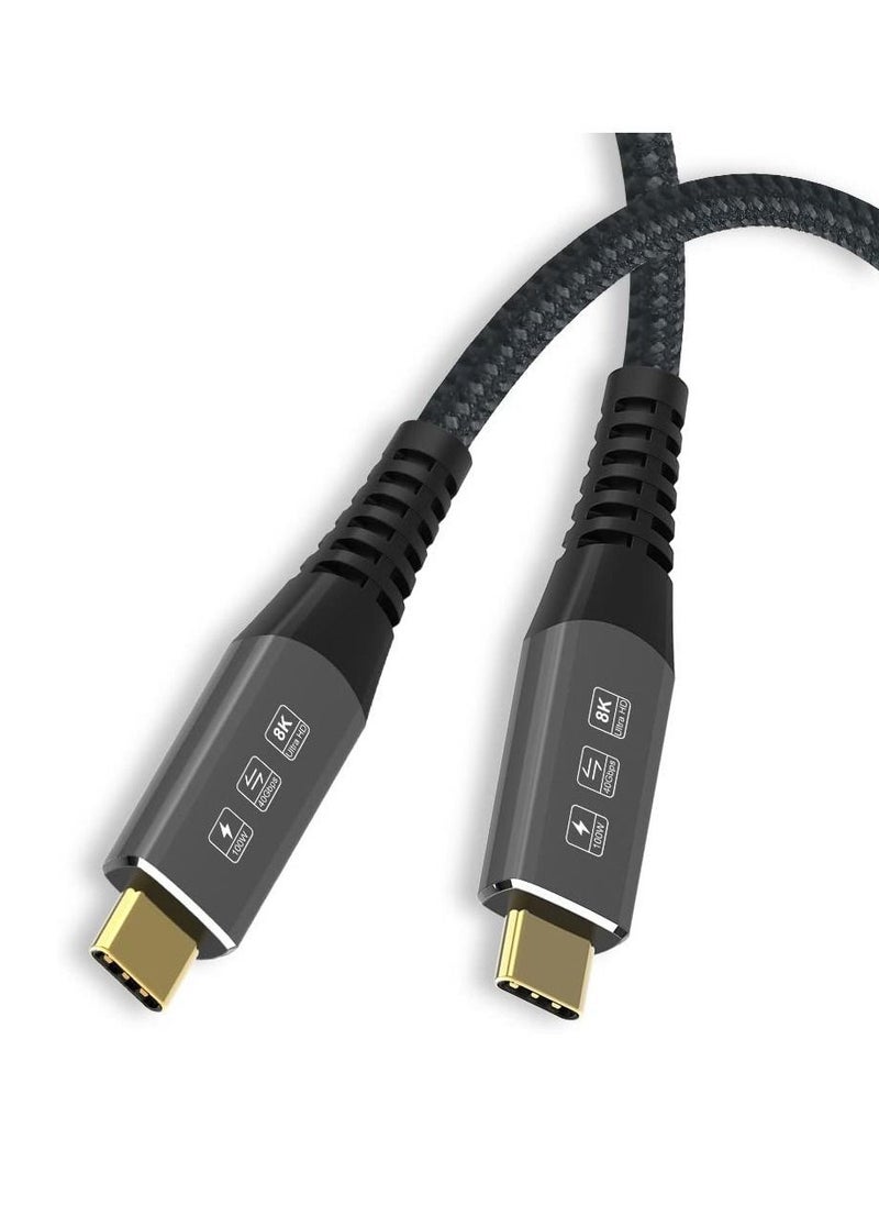 Y&D - USB4 Cable Compatible with Thunderbolt 4, 8K 5K USB-C 8K@60Hz 5K/4K 60Hz Video 40Gbps Data Transmissions Rate 20V 5A 100W Power Delivery 3in1 External SSD eGPU (1Meter) - Image 1