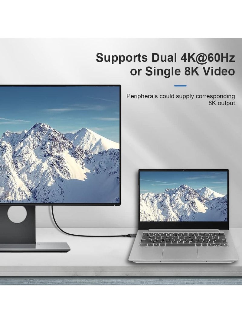 Y&D - USB4 Cable Compatible with Thunderbolt 4, 8K 5K USB-C 8K@60Hz 5K/4K 60Hz Video 40Gbps Data Transmissions Rate 20V 5A 100W Power Delivery 3in1 External SSD eGPU (1Meter) - Image 1