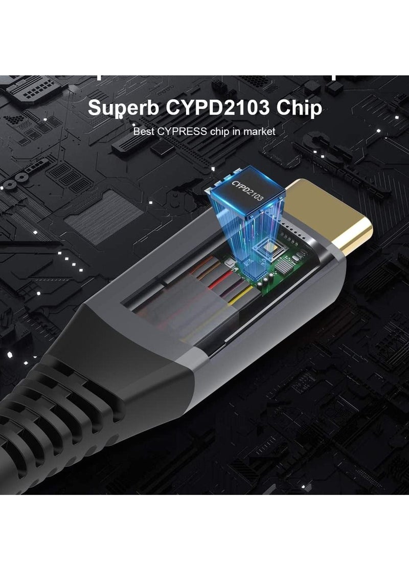 Y&D - USB4 Cable Compatible with Thunderbolt 4, 8K 5K USB-C 8K@60Hz 5K/4K 60Hz Video 40Gbps Data Transmissions Rate 20V 5A 100W Power Delivery 3in1 External SSD eGPU (1Meter) - Image 1