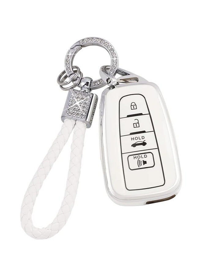 غطاء LinJie Key Fob. حافظة مفاتيح لسيارة تويوتا، حافظة واقية مع ملحقات سلسلة مفاتيح وامضة للفتيات - Image 1