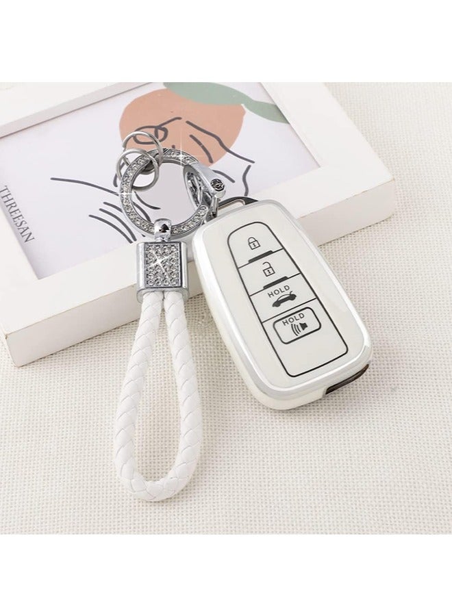 غطاء LinJie Key Fob. حافظة مفاتيح لسيارة تويوتا، حافظة واقية مع ملحقات سلسلة مفاتيح وامضة للفتيات - Image 2