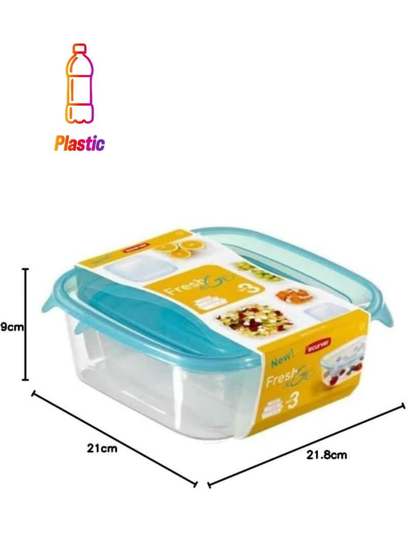 Curver Food Storage Fresh And Go Set Of 4 Pieces With Cover Sizes 0.25L 0.8L 1.7L 2.9L - Image 1