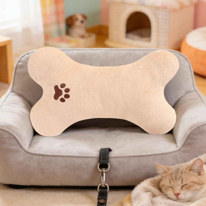 Dog Pillow | Chew-Resistant Pet Supplies | Bone Shaped Cat Calming Pillow | for Small Medium Large Puppy Kitten Aggressive Chewers Cuddling Sleeping - Image 3
