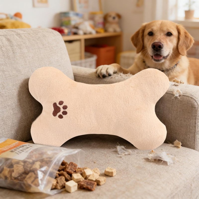 Dog Pillow | Chew-Resistant Pet Supplies | Bone Shaped Cat Calming Pillow | for Small Medium Large Puppy Kitten Aggressive Chewers Cuddling Sleeping - Image 2