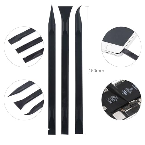 Louishy 8 Pieces Metal Plastic Spudger Set Pry Opening Tool Triangle Picks Opener Compatible with iPhone iPad MacBook Laptop Repair Kit - Image 2