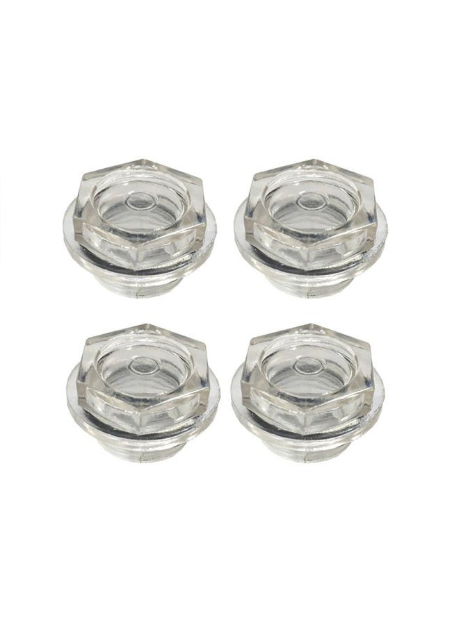LDEXIN 4pcs Air Compressor Oil Level Glass Fittings Clear Plastic Liquid Sight Glass Window,25.4mm/1" Male Threaded Dia - Image 1