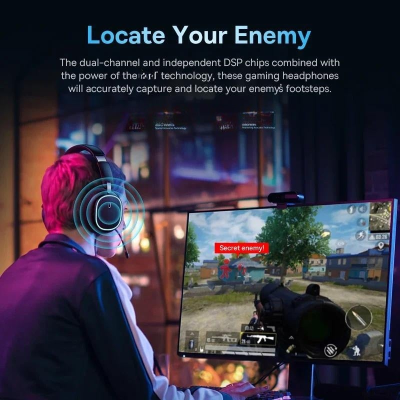 Baseus AeQur GH02 Gaming Wireless Headphones Cluster Black - Image 5