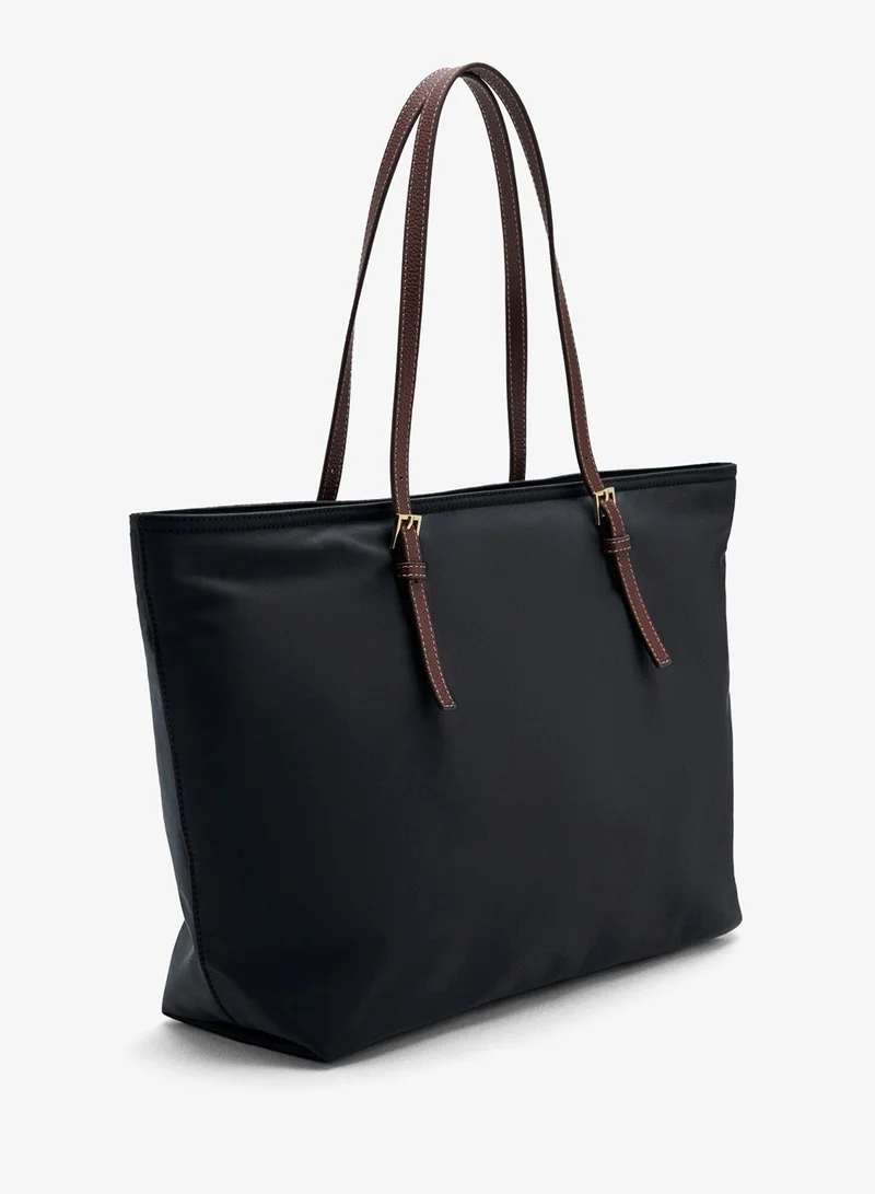 Mango Shopper Bag With Buckle Details