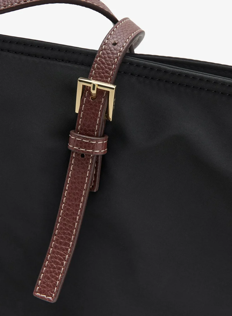 Mango 99-NEGRO Shopper Bag With Buckle Details for Women | Best Price UAE