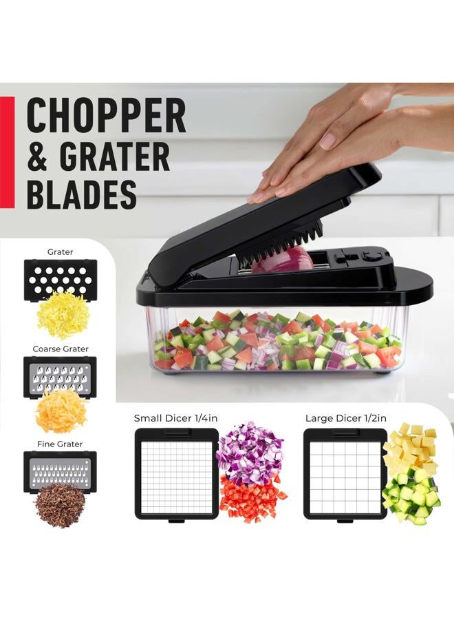 Mueller Pro-Series 10-in-1, 8 Blade Vegetable Chopper, Mandoline Slicer, Onion Mincer, Cutter, Dicer, Veggie Chopper with Container, Kitchen Essentials & Gadgets, House Warming Gifts New Home, Black - Image 5