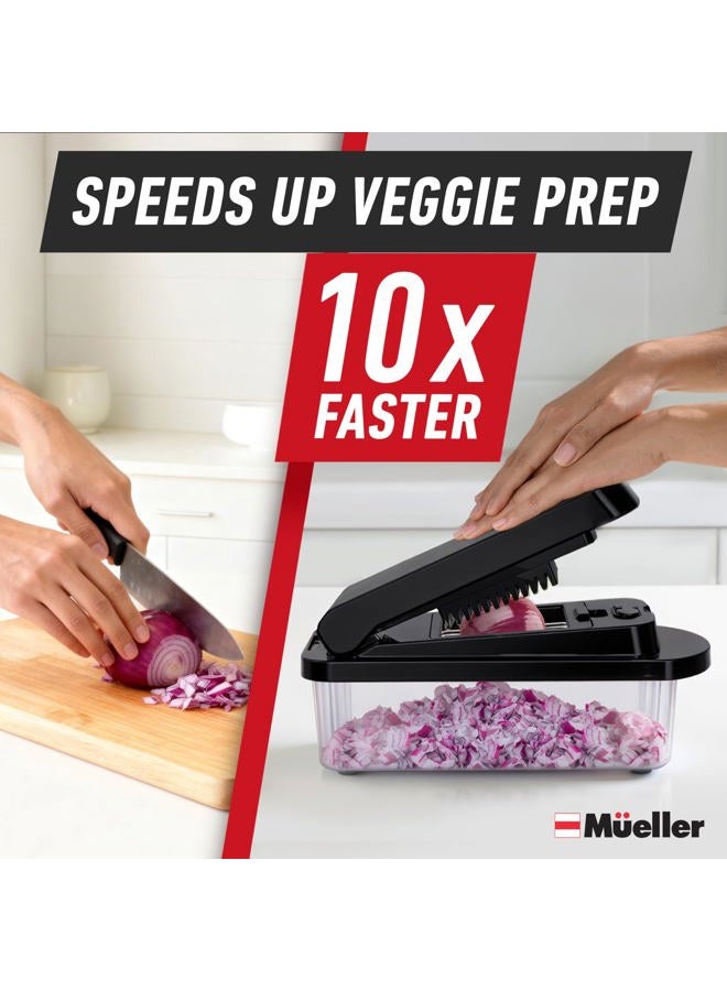 Mueller Pro-Series 10-in-1, 8 Blade Vegetable Chopper, Mandoline Slicer, Onion Mincer, Cutter, Dicer, Veggie Chopper with Container, Kitchen Essentials & Gadgets, House Warming Gifts New Home, Black - Image 3