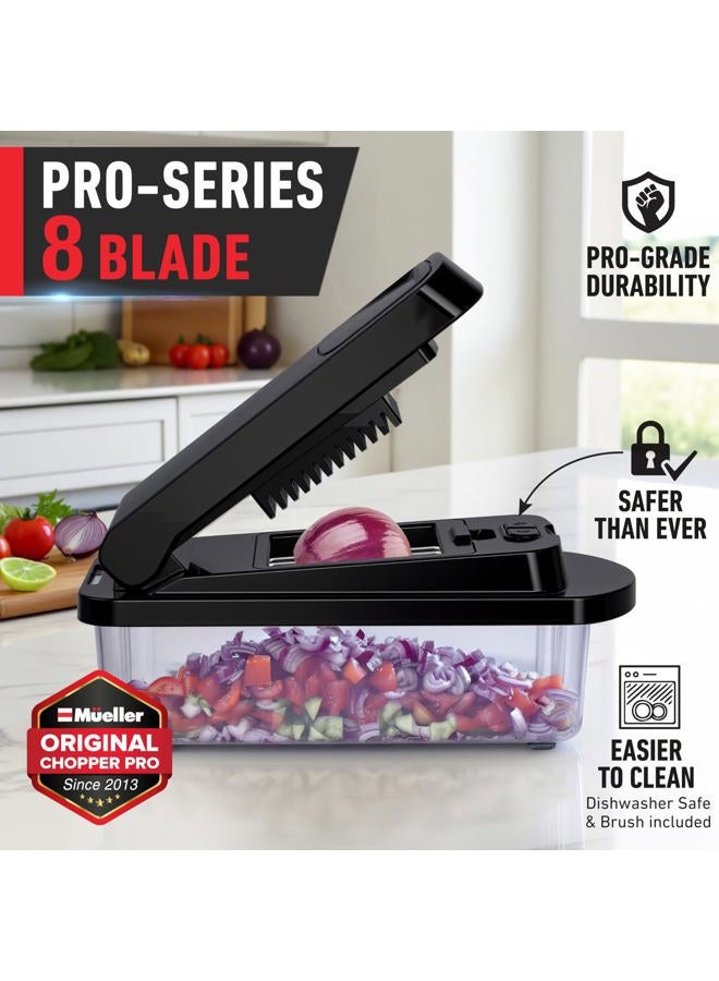 Mueller Pro-Series 10-in-1, 8 Blade Vegetable Chopper, Mandoline Slicer, Onion Mincer, Cutter, Dicer, Veggie Chopper with Container, Kitchen Essentials & Gadgets, House Warming Gifts New Home, Black - Image 2