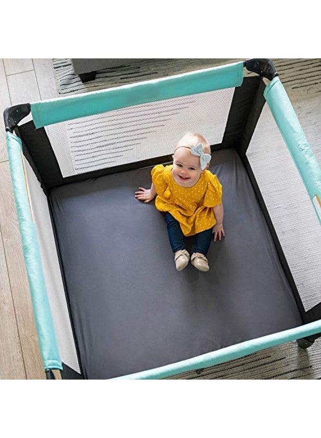 SHEETWORLD.COM SheetWorld Fitted 100% Cotton Percale Pack N Play Sheet Fits Graco Square Play Yard 36 x 36, Hunter Green Polka Dots, Made in USA - Image 5