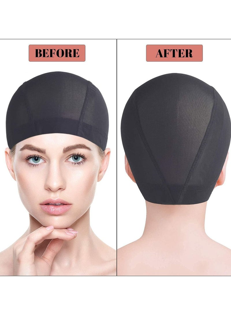 SYOSI Wig Caps, Hair Styling Accessories, Stretchable Dome Mesh Women Lace Front, Black Cap Hairnets with Wide Elastic Band, Small Wigs - Image 3