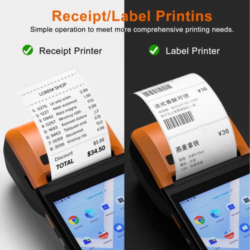 symcode POS PDA Thermal Receipt Printer,1D 2D Barcode Scanner Handheld PDA Printer Mobile POS Machine 5.5" Touch Screen 58mm Thermal Printer Android 8.1 Support 4G WiFi Bluetooth and NFC - Image 4