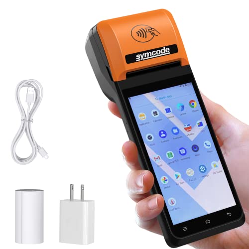 symcode POS PDA Thermal Receipt Printer,1D 2D Barcode Scanner Handheld PDA Printer Mobile POS Machine 5.5" Touch Screen 58mm Thermal Printer Android 8.1 Support 4G WiFi Bluetooth and NFC - Image 1