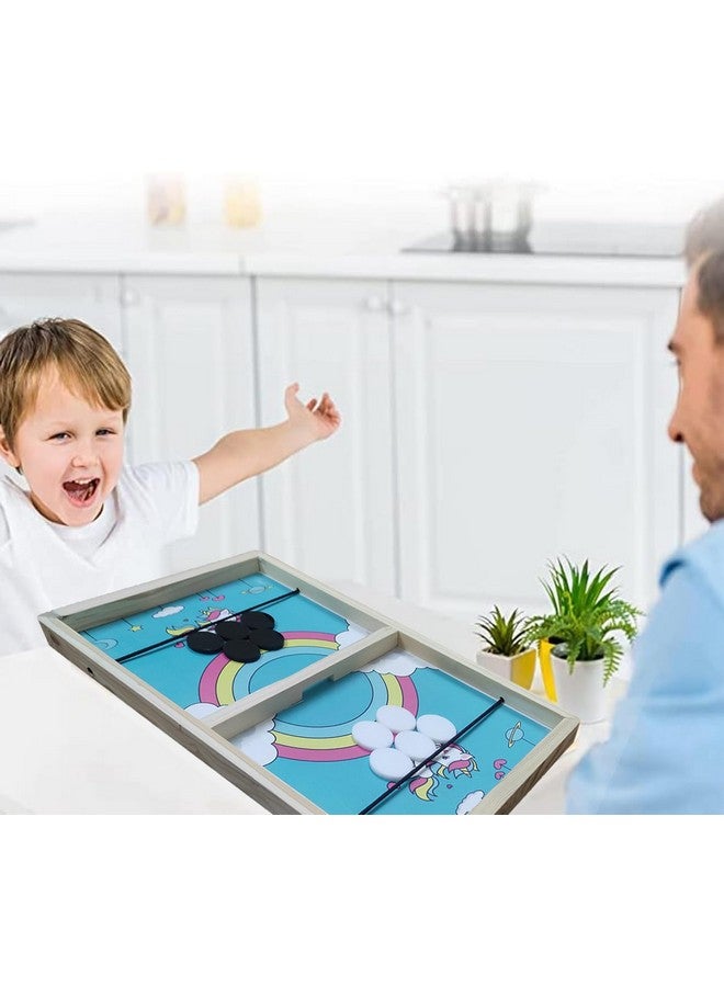 في جراسب لعبة لوحية خشبية من VGRASSP Sling Puck للأطفال والكبار مع 10 أقراص - هيكل من خشب الصنوبر الصلب، تفاعل بين الوالدين والطفل، متعة عائلية داخلية وخارجية - اللون حسب المخزون (تصميم عشوائي 14 بوصة) - Image 2