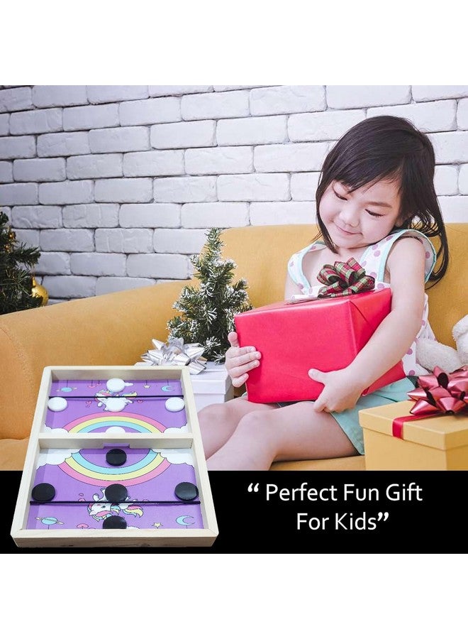 في جراسب لعبة لوحية خشبية من VGRASSP Sling Puck للأطفال والكبار مع 10 أقراص - هيكل من خشب الصنوبر الصلب، تفاعل بين الوالدين والطفل، متعة عائلية داخلية وخارجية - اللون حسب المخزون (تصميم عشوائي 14 بوصة) - Image 4