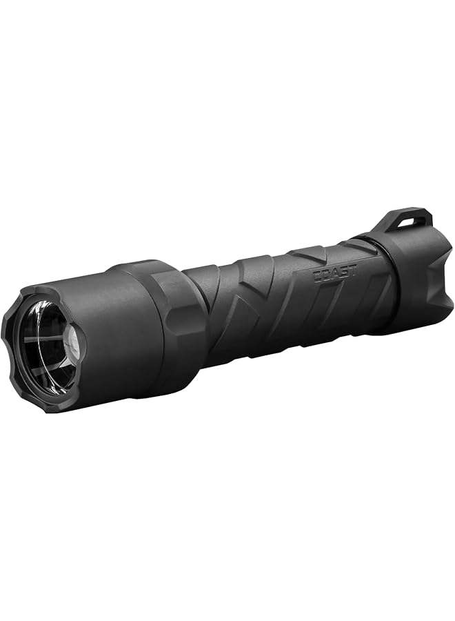 Coast POLYSTEEL 600 1000 Lumen LED Flashlight with Pure Beam Twist Focus Stainless Steel Core Crushproof Black - Image 1