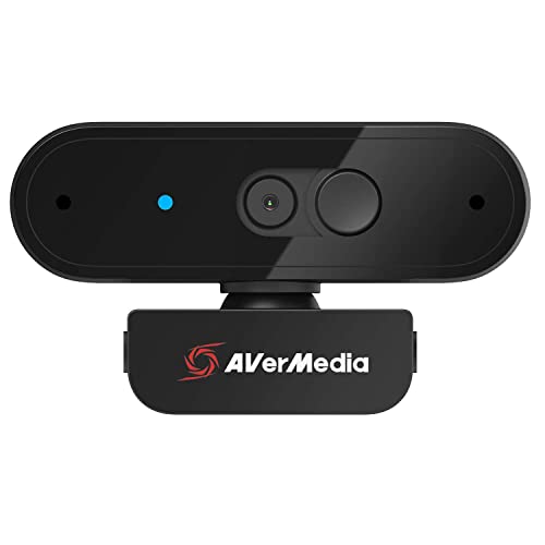 AVerMedia PW310P Webcam, Webcam Cover, 1080p/30fps Videochat and Recording, Plug and Play, Microphones, Stream, Autofocus, Works with Skype, Zoom, Team - Black - Image 2