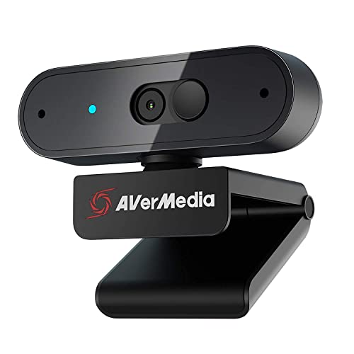 AVerMedia PW310P Webcam, Webcam Cover, 1080p/30fps Videochat and Recording, Plug and Play, Microphones, Stream, Autofocus, Works with Skype, Zoom, Team - Black - Image 1