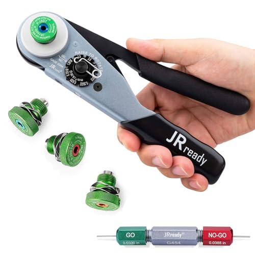 JRready ST2163 Deutsch Crimp Kit，ACT-HDT Solid Contacts Crimp Tool with 3 Positioners and G454 Gauge for Deutsch Size 12 16 20 Turned Pin and Socket Terminals Work with Deutsch DT DTM DTP Series Connectors - Image 1