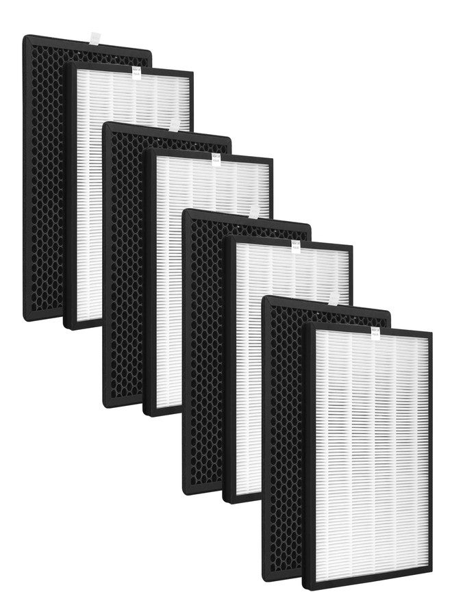 FCFMY 4 Sets True HEPA Replacement Filters for Alexapure Breeze AP-B102 and 3049 Air Cleaner Purifier, 4 HEPA Filters and 4 Activated Carbon Filters - Image 1