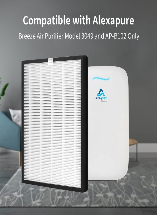 FCFMY 4 Sets True HEPA Replacement Filters for Alexapure Breeze AP-B102 and 3049 Air Cleaner Purifier, 4 HEPA Filters and 4 Activated Carbon Filters - Image 2