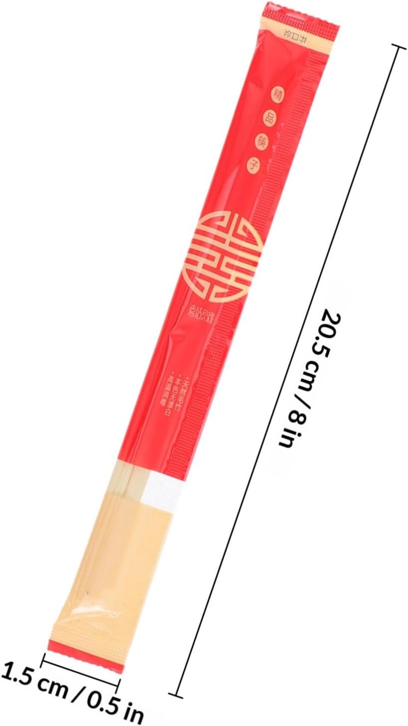 40pcs Wedding Disposable Chopsticks Separated with Sleeve Red Packaged Treated Chopsticks for Wedding Banquet Party Tableware - Image 2