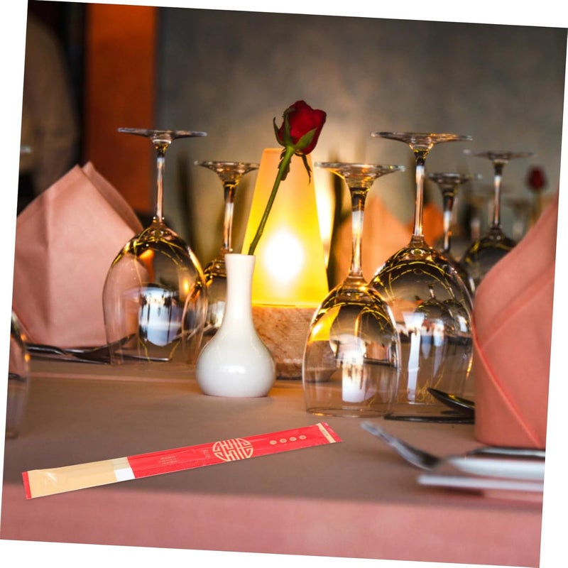 40pcs Wedding Disposable Chopsticks Separated with Sleeve Red Packaged Treated Chopsticks for Wedding Banquet Party Tableware - Image 4