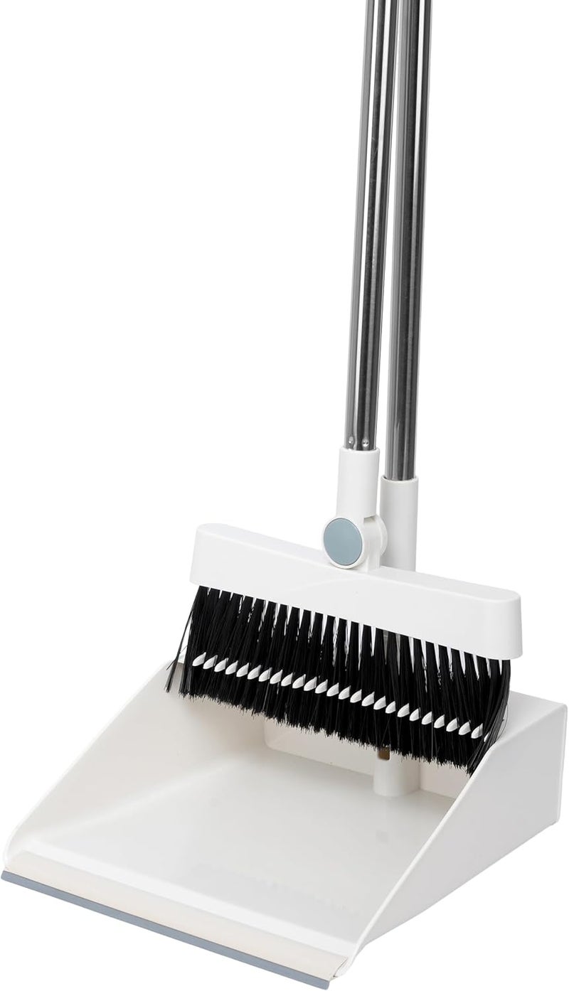 TRADY Dustpan and Brush Set Long Handled, Broom and Upright Dustpan with Long Handle, Household Durable Material Magic Sweeping Broom-Dustpan Set for Indoor Outdoor Kitchen Lobby Office[Multi] - Image 1