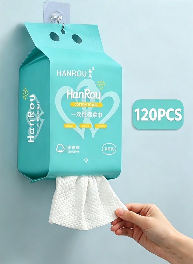 120PCS Hanging Disposable Towel Soft Cotton Makeup Remover Tissue Face Clean Towel Cotton Tissue - Image 1